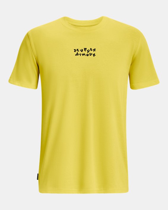 Men's UA Checkered Heavyweight Short Sleeve in Yellow image number 6